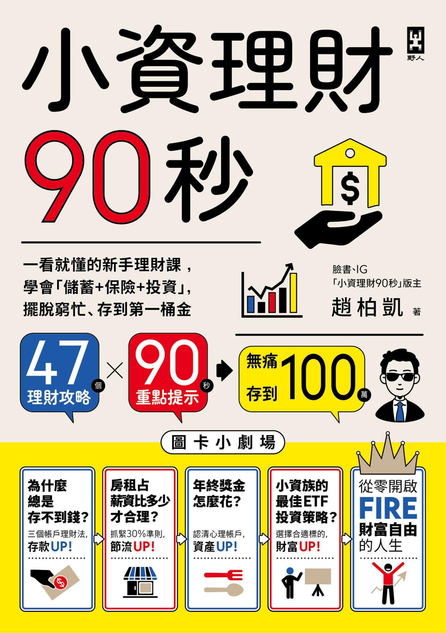 小資理財90秒【圖卡小劇場】：一看就懂的新手理財課，學會「儲蓄+保險+投資」，擺脫窮忙、存到第一桶金